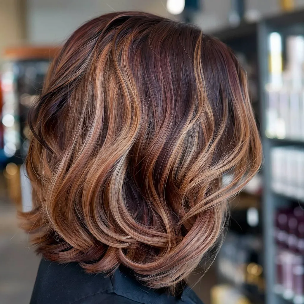 Colore dei capelli estivo per le brune fino alle spalle' title=