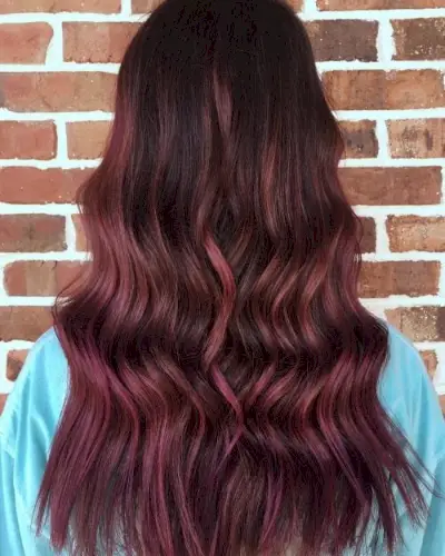 Burgundy and Violet Balayage