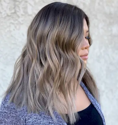 light ash brown hair for asian woman