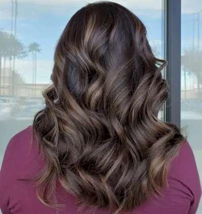 light ash brown highlights on dark brown hair