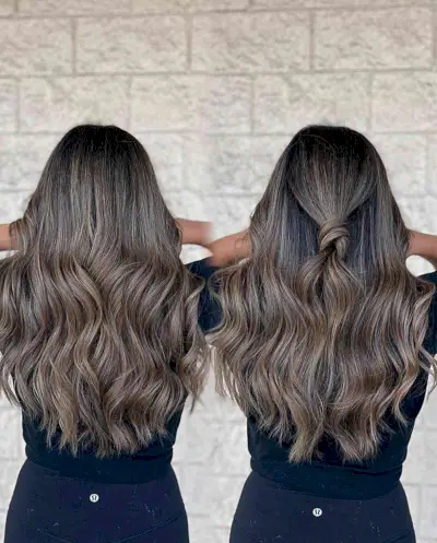 Dimensional Light Ash Bronde on Waist-Length Hair