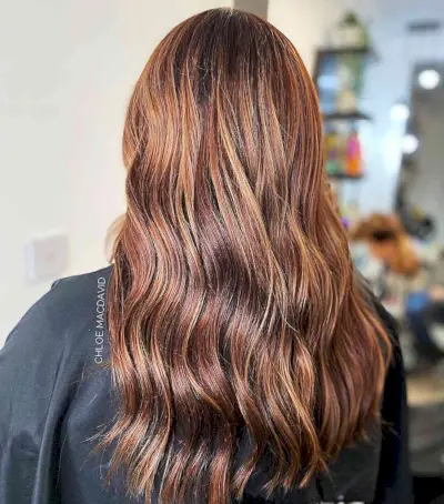 Dark Auburn Hair with Caramel Tones