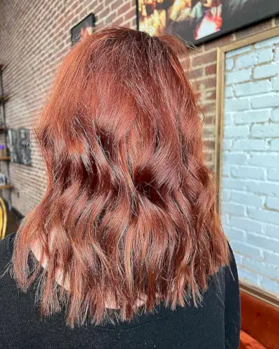 Vivid Auburn on Mid-Length Hair