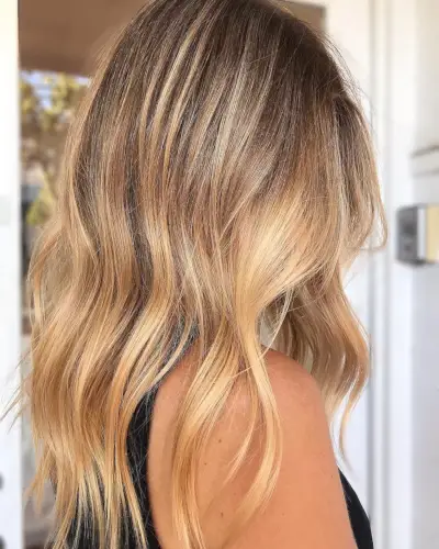 Beachy Auburn Hair with Blonde Highlights