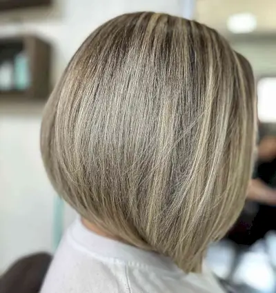 Chic Bob Cut with Blonde Balayage Tones for Straight Hair