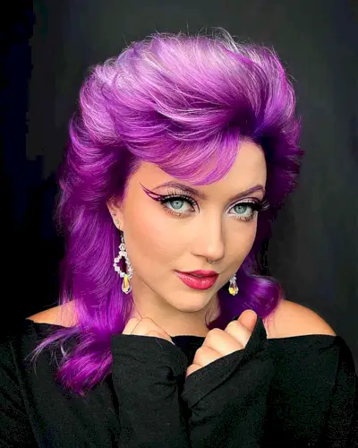 Vivid Violet Blowout for women with an edgy side