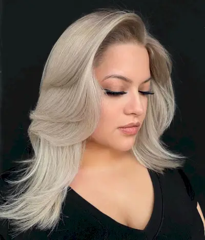 Platinum Blonde on Medium Hair