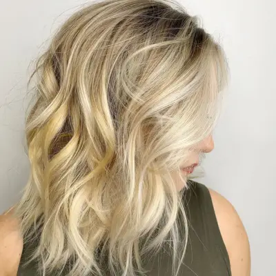Mid-Length Bright Blonde