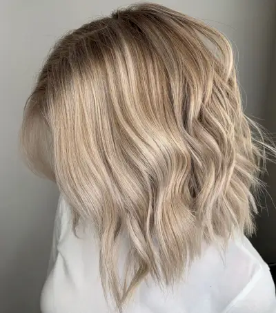 Shoulder-Length Silver Blonde
