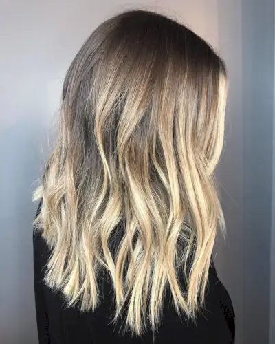 Medium-Length Blonde Ombre