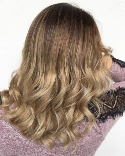 Honey Brown Roots to Blonde Ombre Style