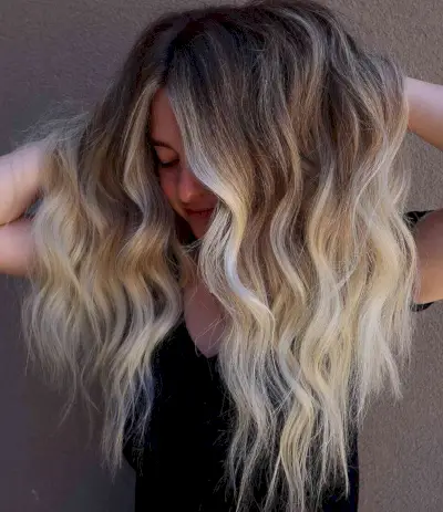 Brunette to Pale Blonde Ombre