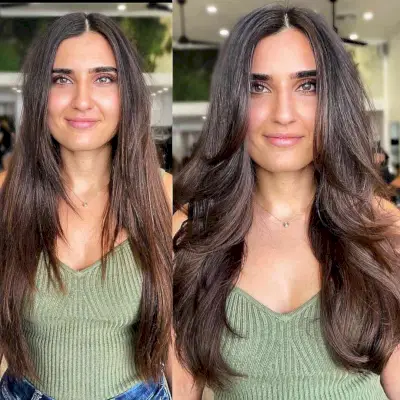 natural gloss on brown locks