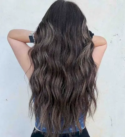 dark chocolate brown hair color for long hair
