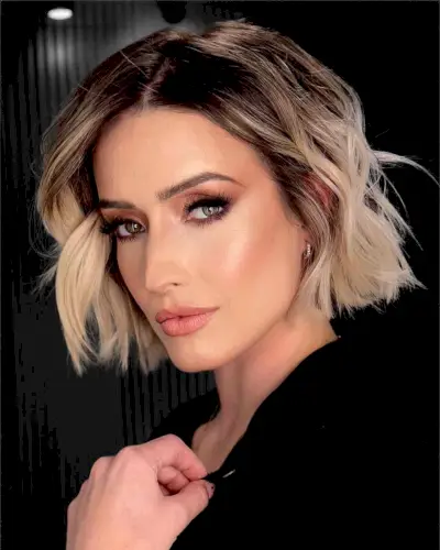 dark blonde with black roots