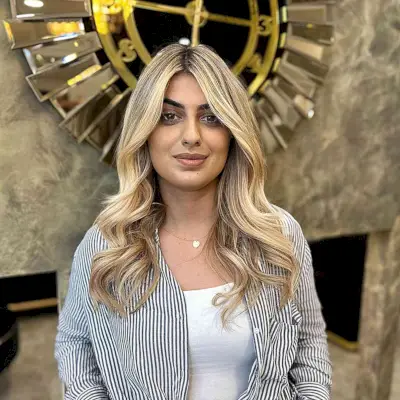 Dark Rooted Middle Part Blonde Hair