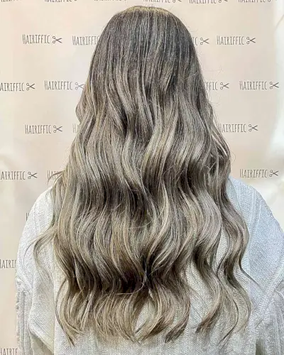 Very Long Dirty Dark Blonde Balayage Waves