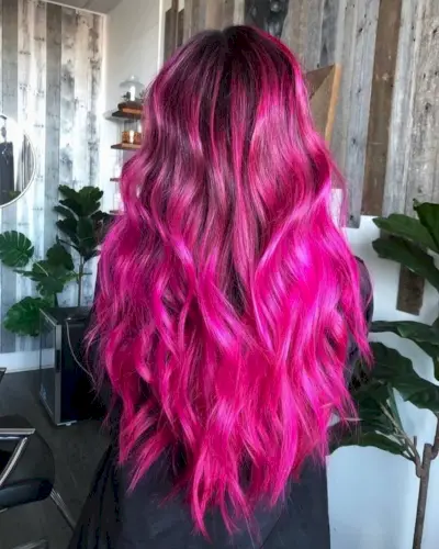 Electric magenta hair