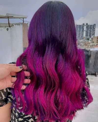 Dark Purple and Magenta hair color