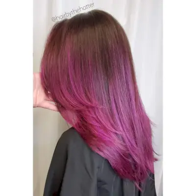 Brown and Magenta Balayage