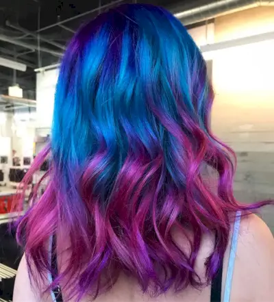 Magenta and Blue Balayage