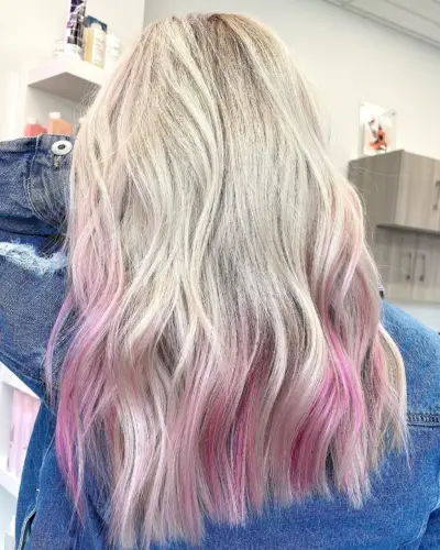 Pale magenta on blonde hair