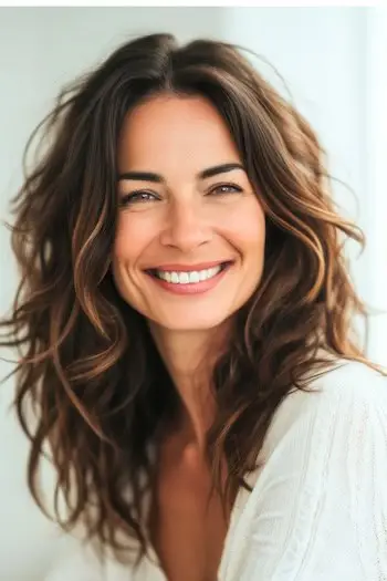 Lange brune bølger med karamelhøjdepunkter.