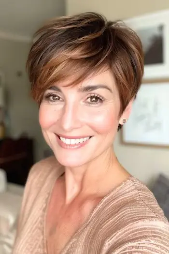 Brun nisse med subtil karamel fremhæver hårfarve.