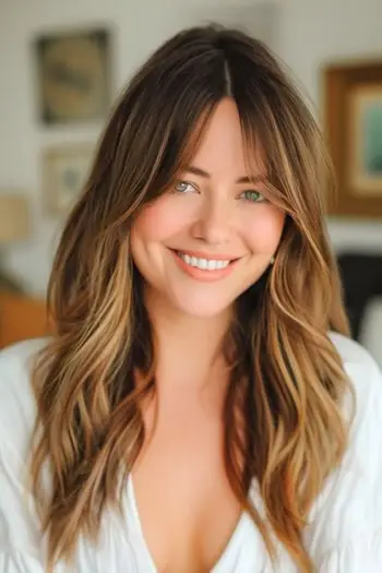 茶色の髪に31のキャラメルハイライトを加えて、たまらなく甘い外観を実現