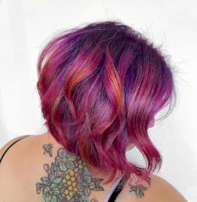 pink, purple, and yellow mermaid hair