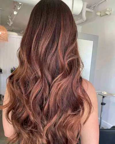 Dimensional Auburn Brown balayage