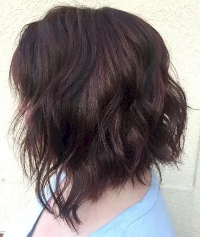 Effortless Red Violet Highlights hairstyle