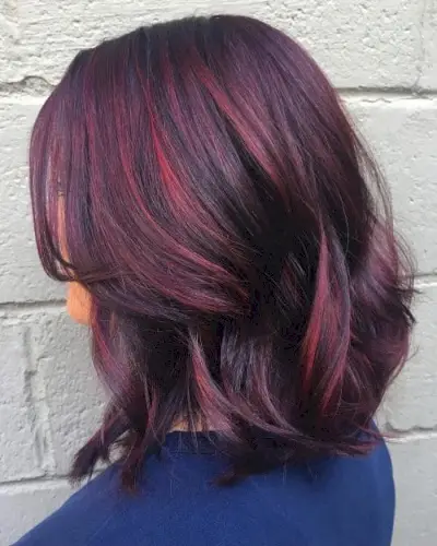 Deep Red Balayage hairstyle