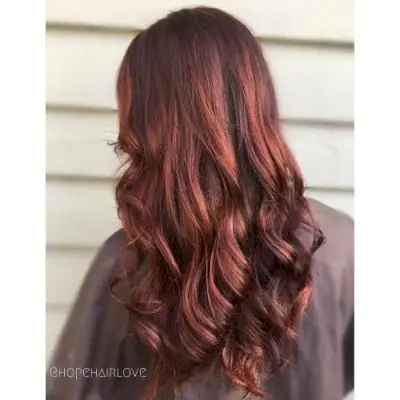 Dimensional Deep Red Balayage hairstyle