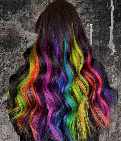 Rainbow Ribbons on Black Hair