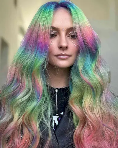 Rainbow Hair for a Rave Party