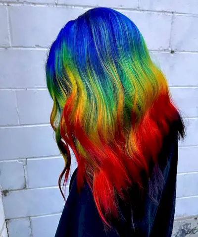 Goth-Inspired Rainbow Hair