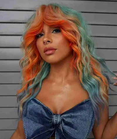 Stunning Cosmic Rainbow Hair Color