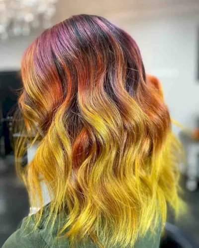 gorgeous rainbow highlights