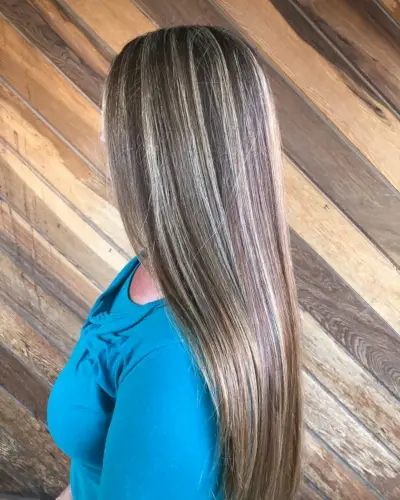 Stunning Platinum Blonde Partial Highlights