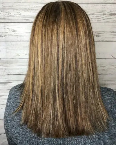 Trendy Partial Highlights on Straight Hair
