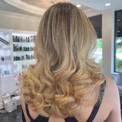 Honey Blonde Balayage Ombre on Dark Hair