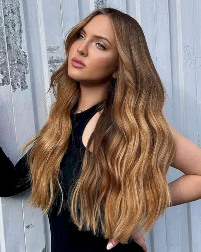 Honey Blonde Balayage for Long, Healthy Hair