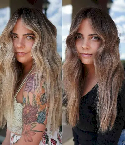 Caramel Brown Honeyed Balayage Hair