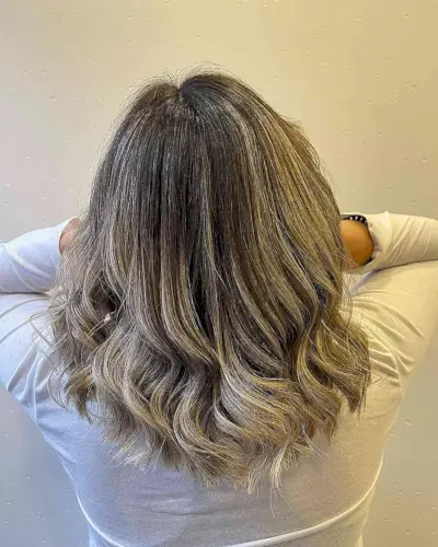 Medium Brown Hair with Soft Balayage Ombre and Subtle Waves