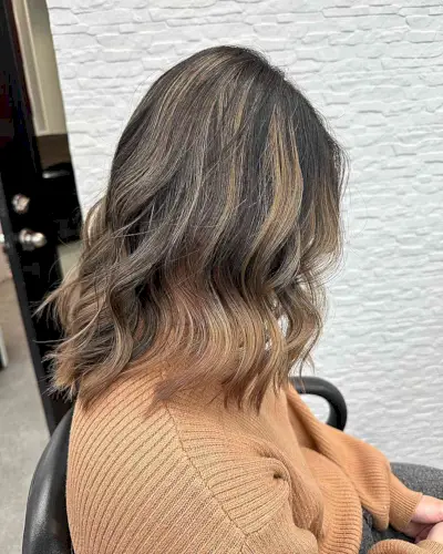 Caramel Balayage Highlights for Medium Dark Brunette Hair