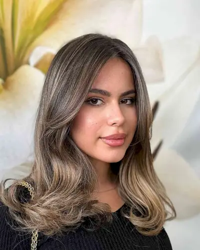 Medium-Length Rooted Blonde Balayage for Straight Hair