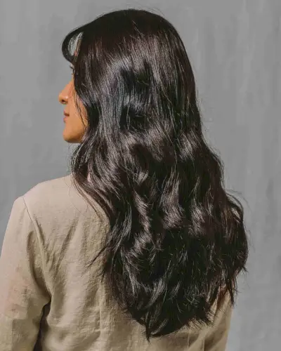 Dark Blackish Brown on Long Layered Hair
