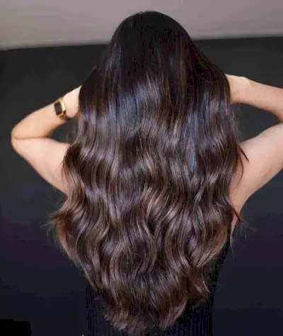 Glossy Milk Chocolate Dark Brown Hair