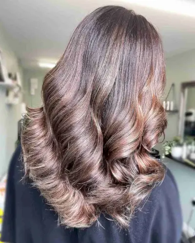 Cappuccino Balayage Highlights on Brunette Hair